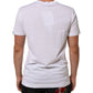 White Logo Print Cotton Crew Neck T-shirt