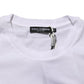 White Logo Print Cotton Crew Neck T-shirt