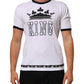 White Cotton Crown King Embroidery T-shirt