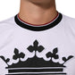 White Cotton Crown King Embroidery T-shirt