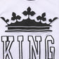 White Cotton Crown King Embroidery T-shirt