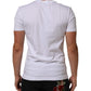 White Cotton Logo Print Crew Neck Men T-shirt