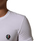White Cotton DG Italia Round Neck Men T-shirt