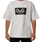 White Cotton Logo Print Crew Neck Men T-shirt