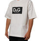 White Cotton Logo Print Crew Neck Men T-shirt