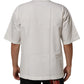White Cotton Logo Print Crew Neck Men T-shirt