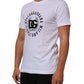 White Cotton Logo Print Crew Neck T-shirt