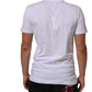 White Cotton Logo Print Crew Neck T-shirt