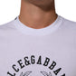 White Cotton Logo Print Crew Neck T-shirt