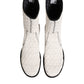 White Lambskin Leather Mid Calf Boots Shoes