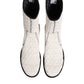 White Lambskin Leather Mid Calf Boots Shoes