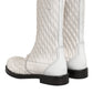 White Lambskin Leather Mid Calf Boots Shoes