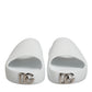 White Logo Slides Sandals Men Beachwear Shoes