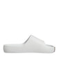 White Logo Slides Sandals Men Beachwear Shoes