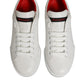 White Leather Lace Up Low Top Sneakers Shoes