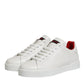 White Leather Lace Up Low Top Sneakers Shoes