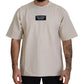 Ivory Cotton Ivory Printed Crewneck