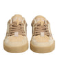 Beige Leather Miami Low Top Sneakers Men Shoes