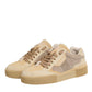 Beige Leather Miami Low Top Sneakers Men Shoes