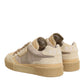 Beige Leather Miami Low Top Sneakers Men Shoes