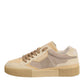 Beige Leather Miami Low Top Sneakers Men Shoes