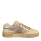 Beige Leather Miami Low Top Sneakers Men Shoes