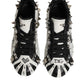 Black White Studded Low Top Sneakers Shoes