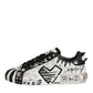 Black White Studded Low Top Sneakers Shoes