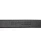 Black Exotic Leather Metal Logo Buckle Belt