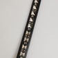 Black Leather Studded Silver-Tone Buckle Belt