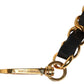 Black Leather Gold Chain Bag Accessory Shoulder Strap