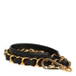 Black Leather Gold Chain Bag Accessory Shoulder Strap
