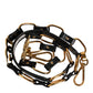 Black Leather Gold Chain Bag Accessory Shoulder Strap