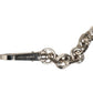 Black Leather Pearl Chain Bag Accessory Shoulder Strap