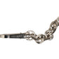 Black Leather Pearl Chain Bag Accessory Shoulder Strap