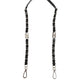 Black Leather Silver Chain Bag Accessory Shoulder Strap
