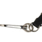 Black Leather Silver Chain Bag Accessory Shoulder Strap