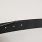 Black Leather Classic Metal Buckle Men Belt