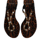 Black Crystals Flats Sandals Beachwear Shoes