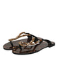 Black Crystals Flats Sandals Beachwear Shoes