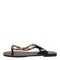 Black Crystals Flats Sandals Beachwear Shoes