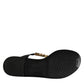 Black Crystals Flats Sandals Beachwear Shoes