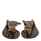 Black Crystals Flats Sandals Beachwear Shoes