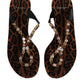 Black Crystals Flats Sandals Beachwear Shoes