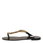 Black Crystals Flats Sandals Beachwear Shoes