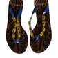 Blue Crystals Flats Sandals Beachwear Shoes