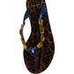 Blue Crystals Flats Sandals Beachwear Shoes
