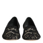 Black Taormina Lace Slip On Flats Shoes