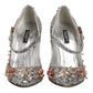 Silver Sequin Crystal Mary Janes Pumps Shoes
