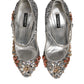 Silver Sequin Crystal Mary Janes Pumps Shoes